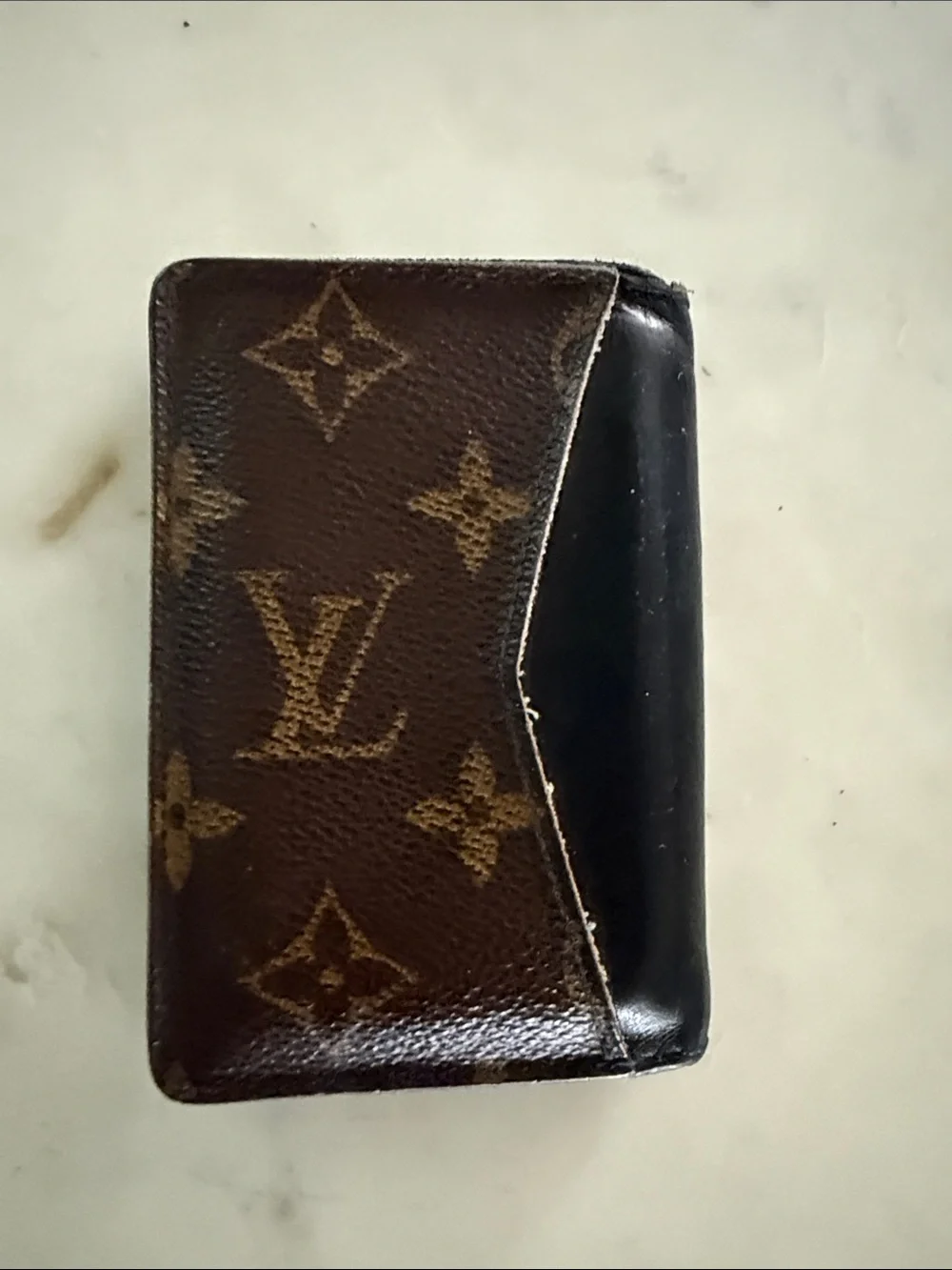 Louis Vuitton Monogram Canvas Bi-Fold Card Case in Brown and Black
